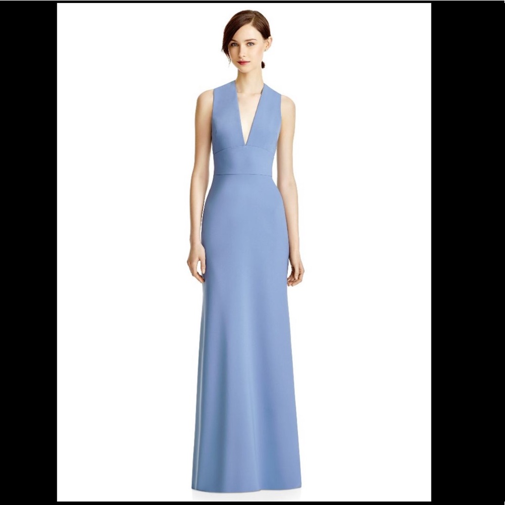 Lela rose larkspur crepe gown